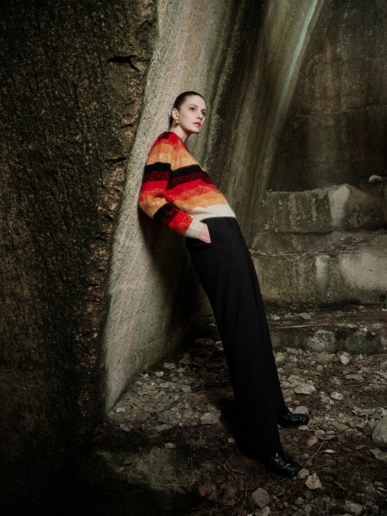 100% Cashmere Sweater -Colored Glaze