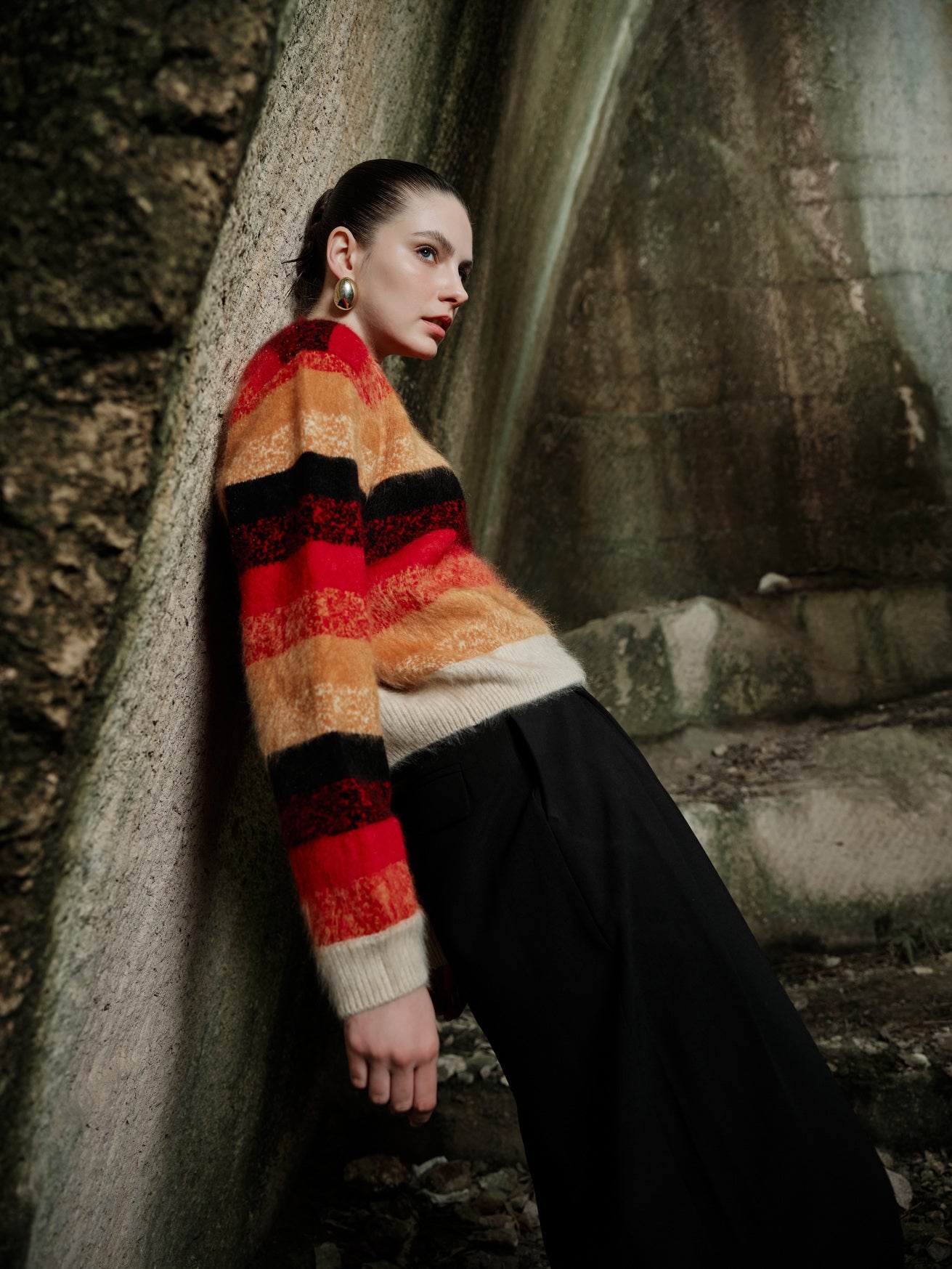 100% Cashmere Sweater -Colored Glaze