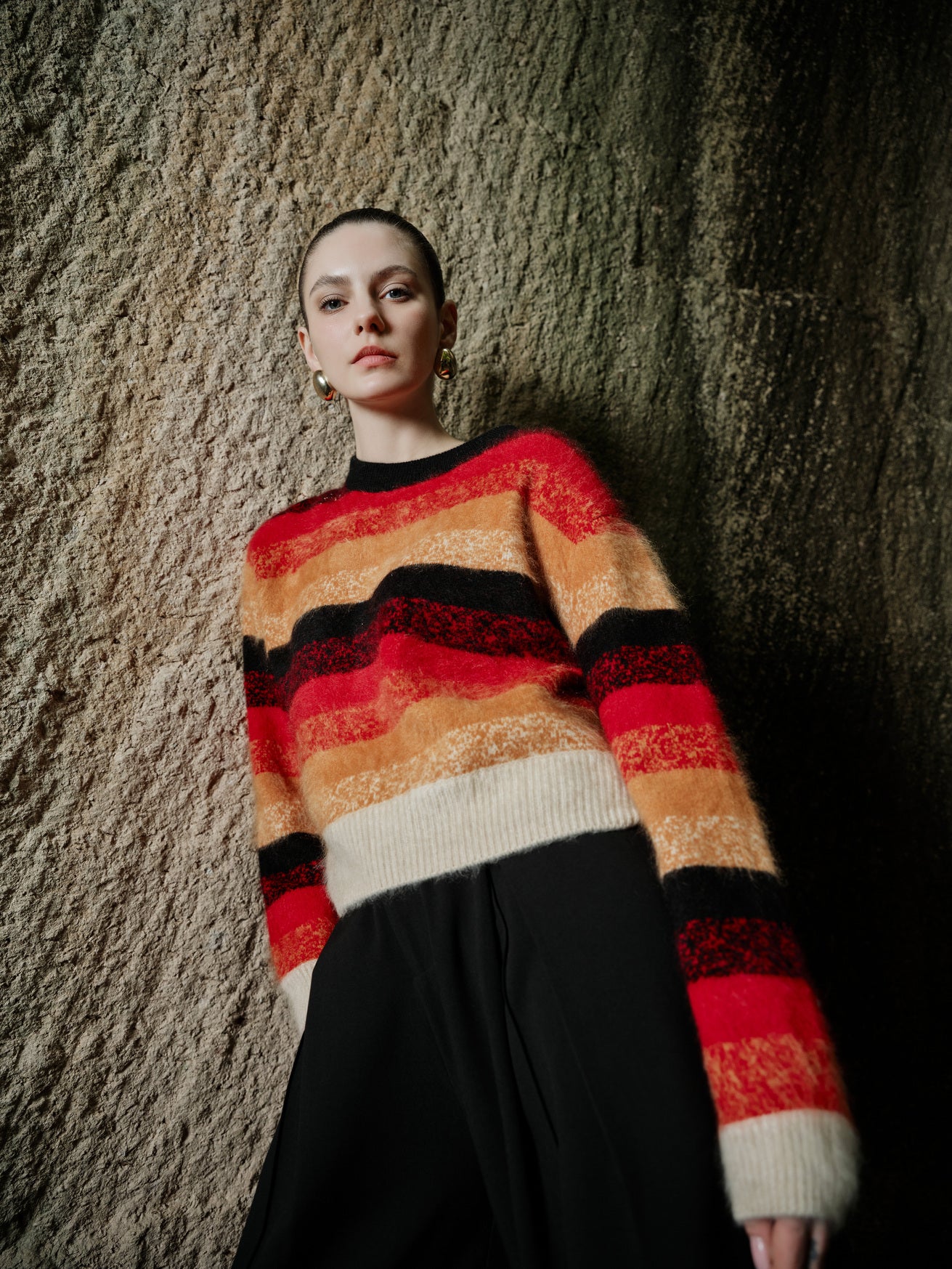 100% Cashmere Sweater -Colored Glaze