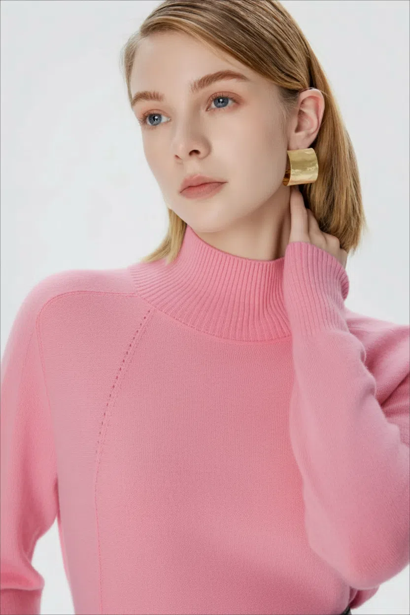 Cashmere Long Sleeve Turtle Neck