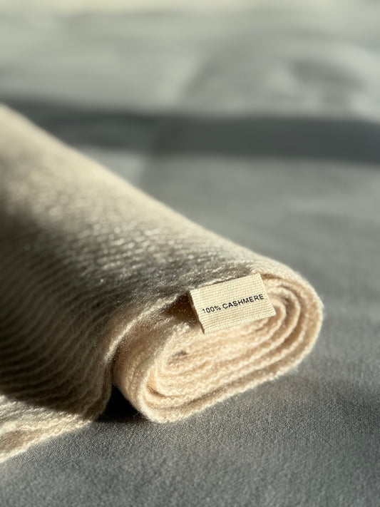 100% Cashmere Scarf - Beige
