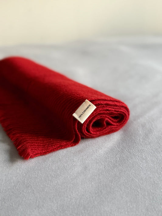 100% Cashmere Scarf - Red