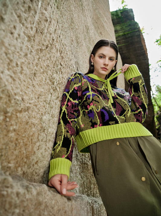 100% Cashmere Sweater - Neon Jungle