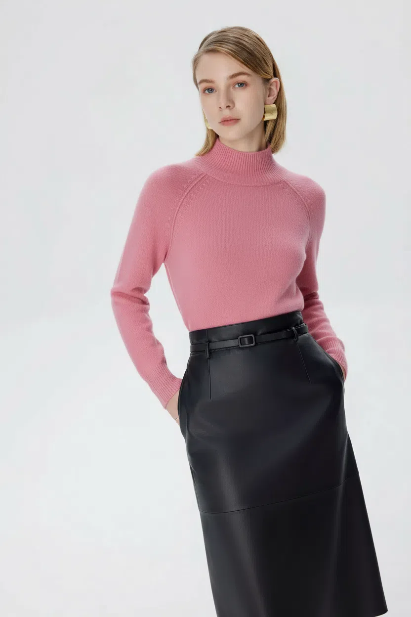 Cashmere Long Sleeve Turtle Neck